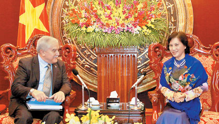 ທ່ານນາງຮອງປະທານສະພາແຫ່ງຊາດ ຫວຽດນາມ ຕ້ອນຮັບລັດຖະມົນຕີ ກະຊວງກະສິກຳ ແລະ ຊົນນະບົດ ອິດສຣາແອນ